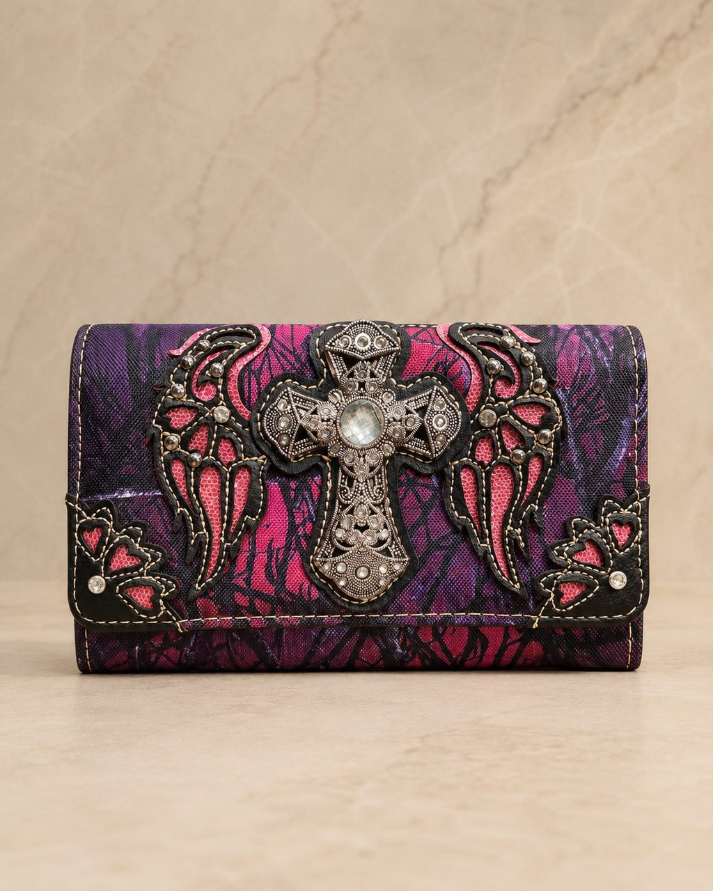 Purple Camo Winged-Cross Wallet - image 3