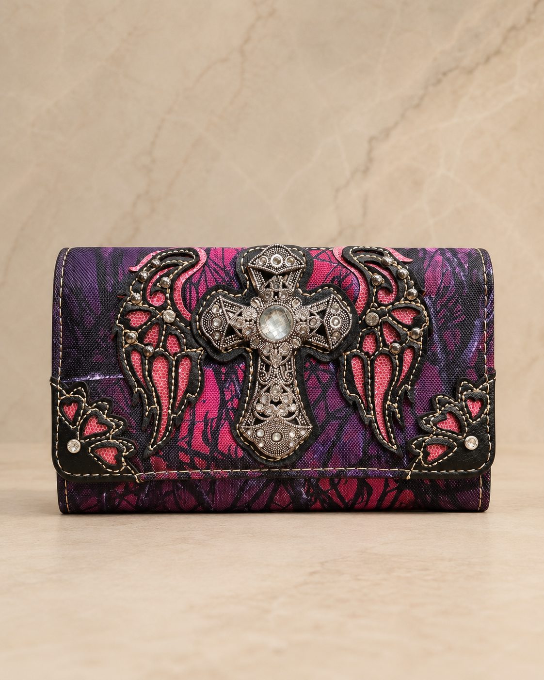 Purple Camo Winged-Cross Wallet - image 3