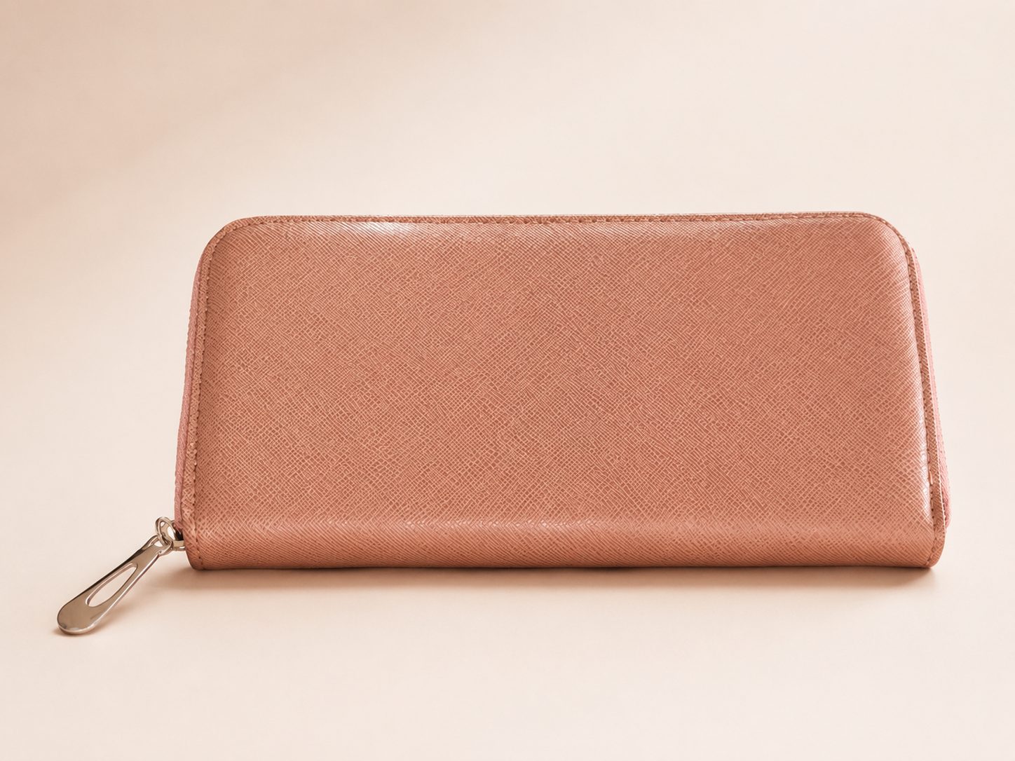 Rose Pink Structured Zip Wallet - image 1