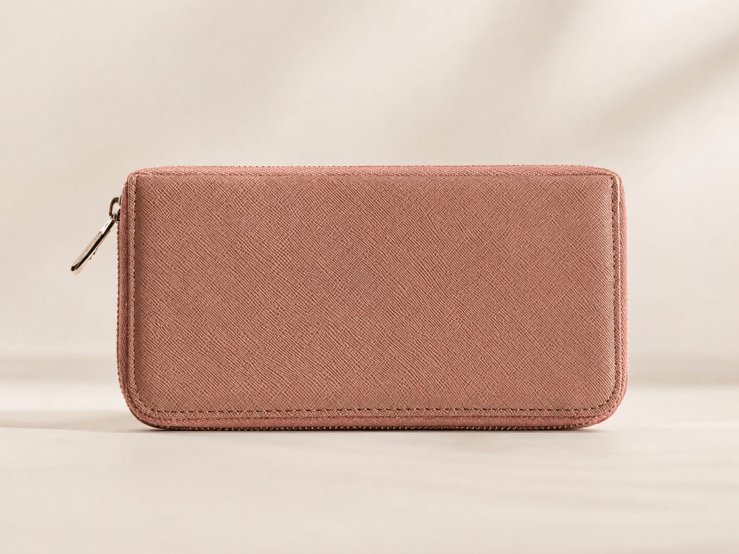 Rose Pink Structured Zip Wallet - image 2